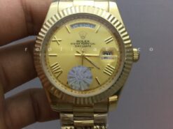 Rolex Day Date President Oro Giallo Replica Quadrante Oro con Numeri Romani 128238
